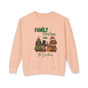 Personalisiertes Familien-Weihnachts-Sweatshirt 2026 | Hunde & Weihnachtsbaum Bild 15