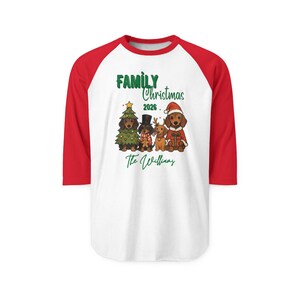 Gepersonaliseerd kerstshirt voor het hele gezin | Raglanshirt op maat met familienaam afbeelding 17