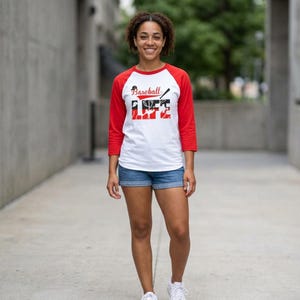 Camiseta raglán Baseball Life / Gráfico de bate y guante de béisbol imagen 4