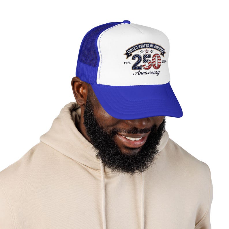 Casquette trucker 250e 250e anniversaire des États-Unis | 1776-2026 Chapeau patriotique en mousse image 10