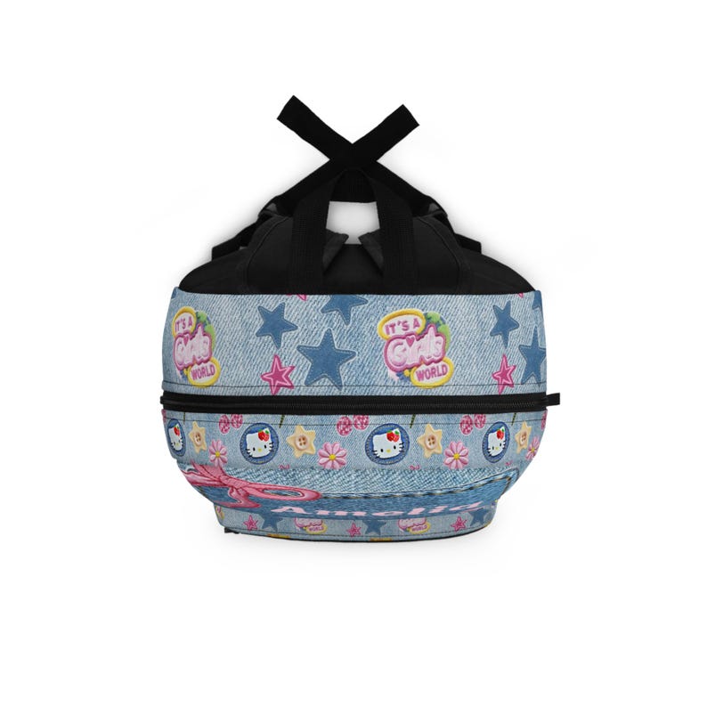 Back To School Hello Kitty design Backpack | Personalized Name Kids School Book Bag image 9