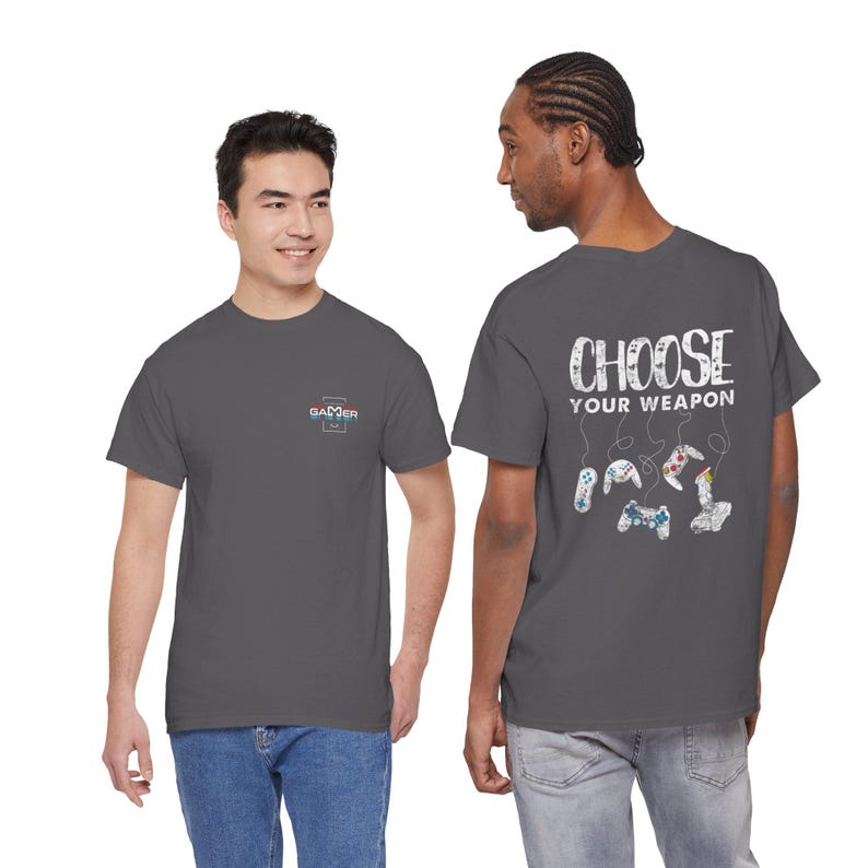 Gamer Retro Controller Tee | Choose Your Weapon Graphic T-Shirt image 3