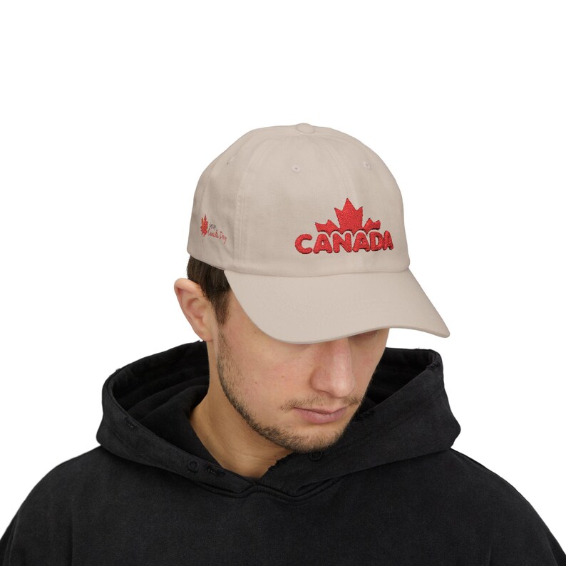 Happy Canada Day geborduurde papa-pet met esdoornblad | Zachte katoenen honkbalhoed afbeelding 12
