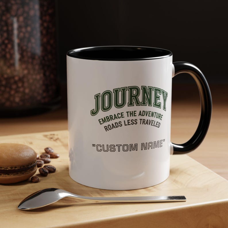 Custom Name Journey Embrace the Adventure Roads Less Traveled Mug | Accent Coffee Mug image 19