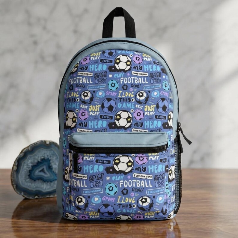 Soccer Doodles Backpack | Football Pattern Kids School Bag image 2