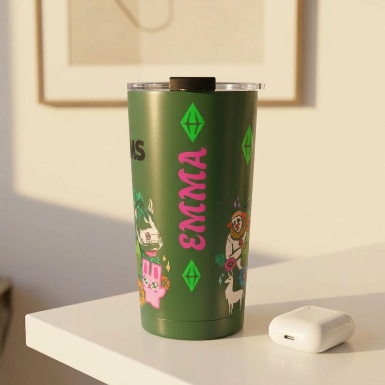 Bicchiere termico personalizzato The Sims Plumbob / Bicchiere da 20 oz per videogiochi immagine 7
