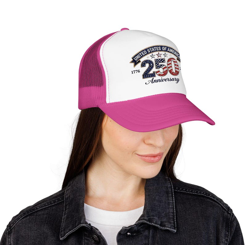 Casquette trucker 250e 250e anniversaire des États-Unis | 1776-2026 Chapeau patriotique en mousse image 12