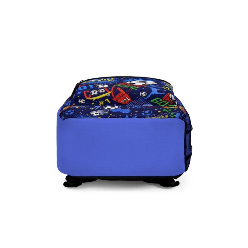Soccer Goal Pattern Backpack | Kids Football Print School Bag image 5