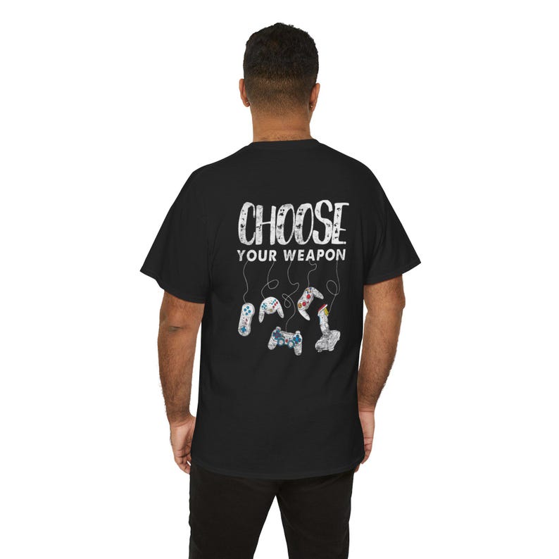 Gamer Retro Controller Tee | Choose Your Weapon Graphic T-Shirt image 5
