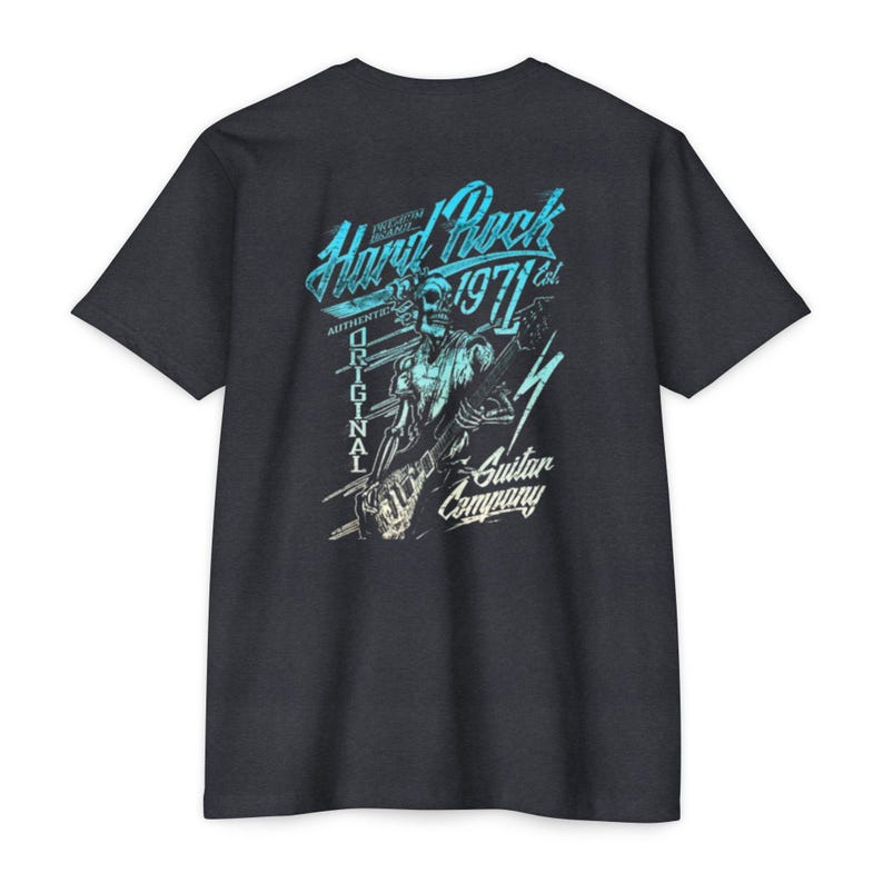Hard Rock Guitar Skull 1971 T-shirt | Retro Rock Band Tee image 10
