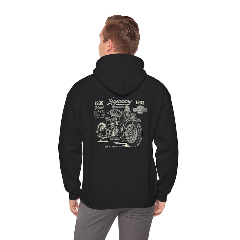 Harley Davidson fans, motorcycle riders, Vintage Motorcycle Hoodie | Harley-Davidson Script Logo image 3