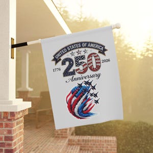 United States 250th Anniversary Garden Banner | Patriotic USA Flag Jets image 9