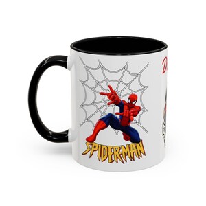 Caneca personalizada com o nome do Homem-Aranha, caneca decorativa para café (325ml, 445ml) | Ilustração de moletom do Homem-Aranha imagem 8