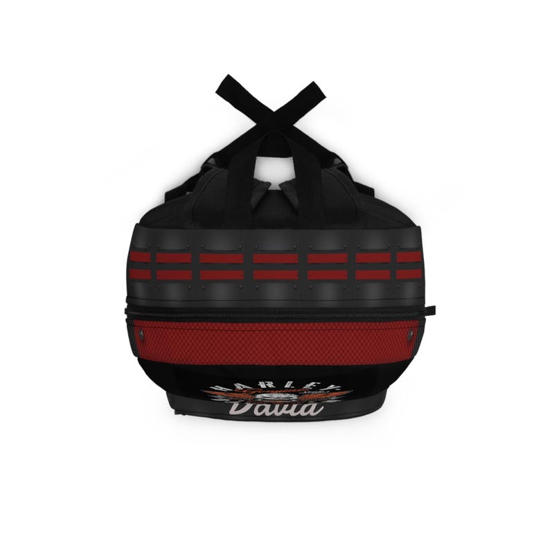 Personalized Vintage Harley Davidson Motorcycle Backpack | Skull Riders Graphic image 4