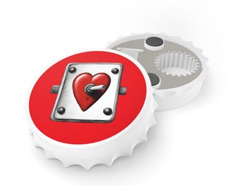 Bottle Opener | Red Heart Lock Design