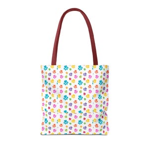 Colorful Paw Print Tote Bag | Playful Pet Lover Accessory image 18