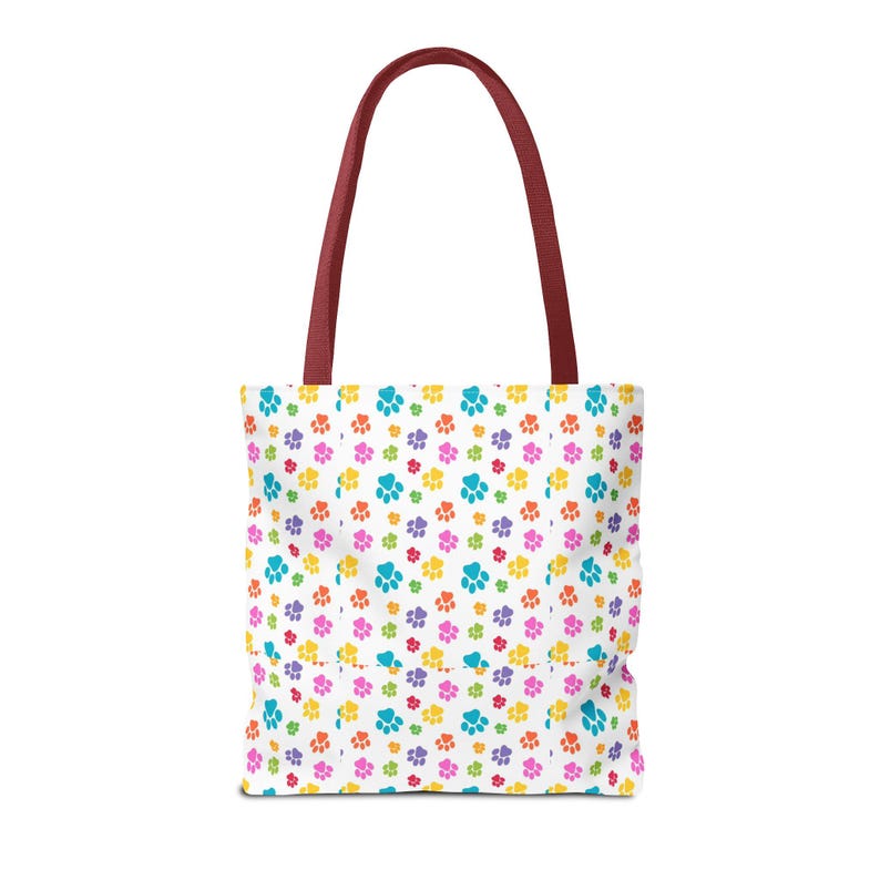 Colorful Paw Print Tote Bag | Playful Pet Lover Accessory image 18