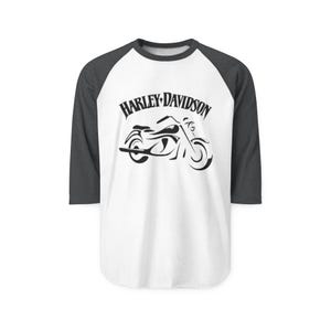 Harley-Davidson Funs Motorcycle Raglan Shirt | Vintage Bike Tee image 7