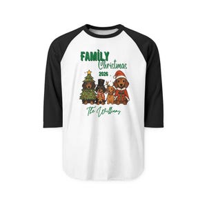 Gepersonaliseerd kerstshirt voor het hele gezin | Raglanshirt op maat met familienaam afbeelding 14