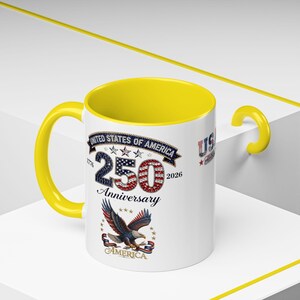USA 250th Anniversary Eagle Coffee Mug | Patriotic 11oz 15oz Accent Mug image 18