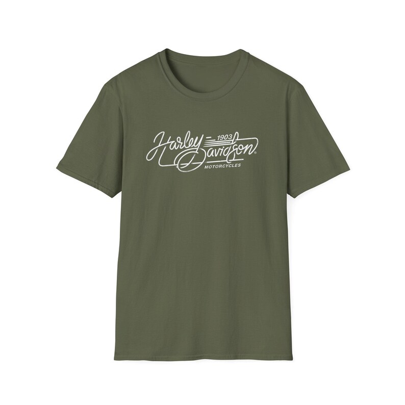 Harley Davidson Script Logo T-Shirt | Motorcycle Retro Tee image 9