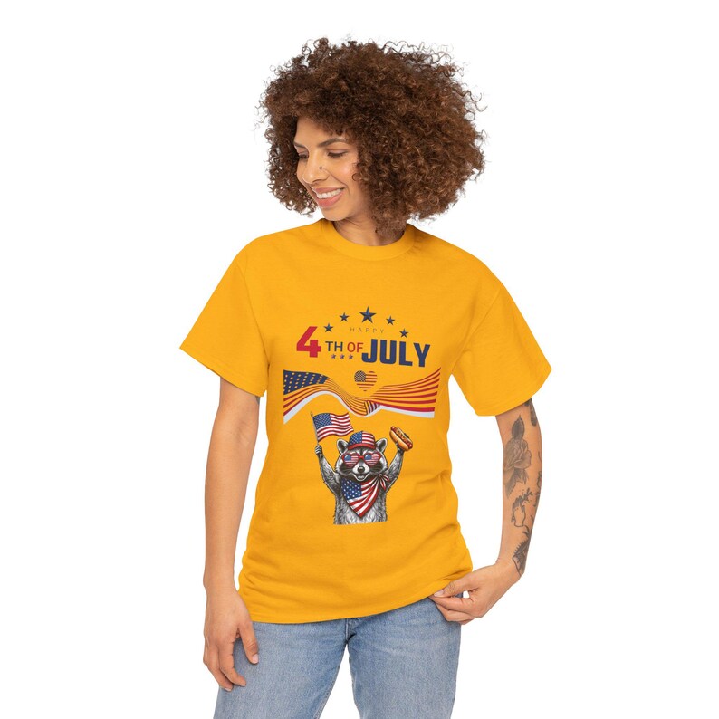 USA 250 Years Patriotic Raccoon 4th of July Tee | American Flag, Fireworks image 14