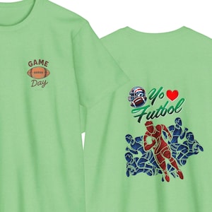 American Futboll T-shirt | Football Player Silhouette, Yo Amor ,Heart Accent image 1