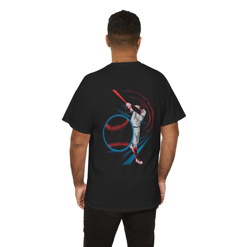 Basebollslagman grafisk t-shirt | Basebollspelare illustration, sporttröja bild 10