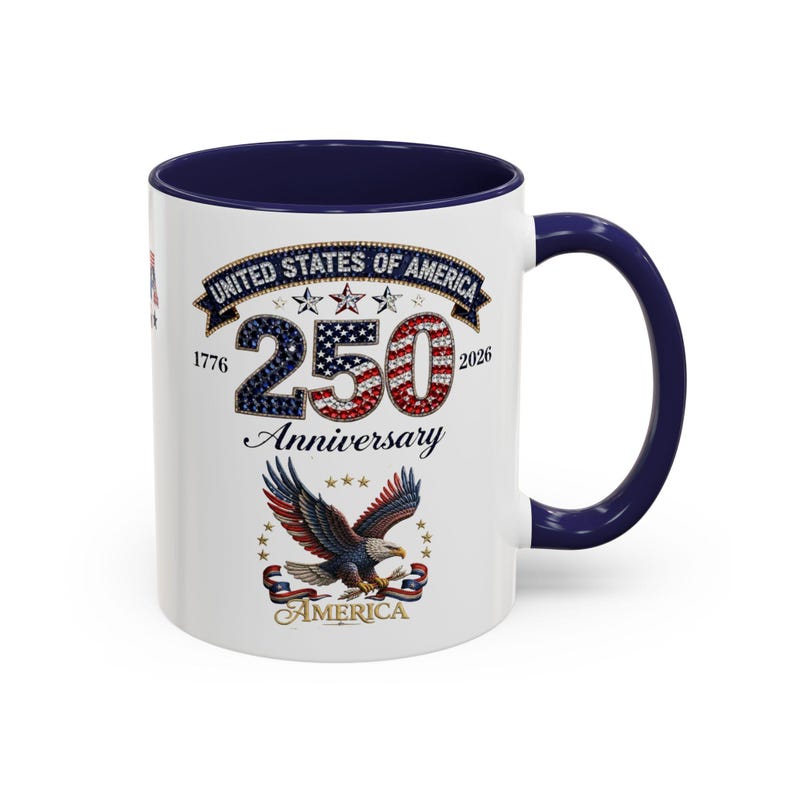 USA 250th Anniversary Eagle Coffee Mug | Patriotic 11oz 15oz Accent Mug image 6