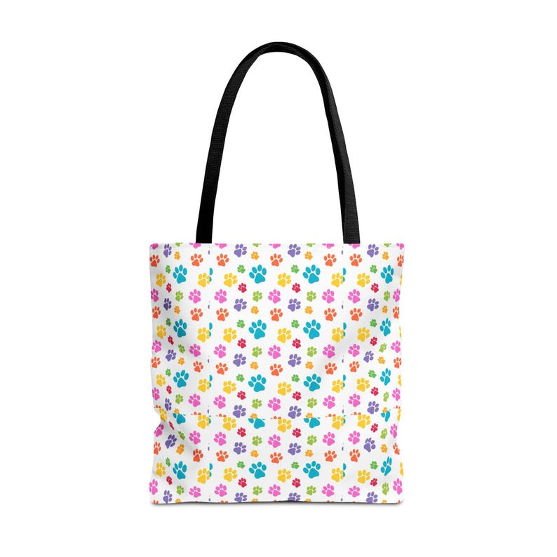 Colorful Paw Print Tote Bag | Playful Pet Lover Accessory image 9