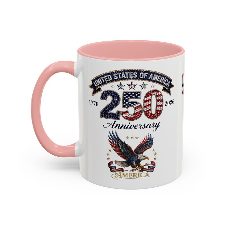 USA 250th Anniversary Eagle Coffee Mug | Patriotic 11oz 15oz Accent Mug image 10