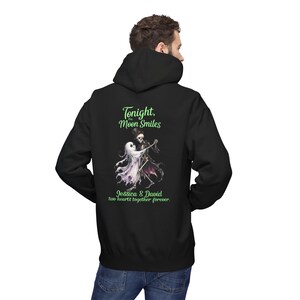 Sweat à capuche squelette citrouille d'Halloween | Motif couple fantôme et sourires au clair de lune image 8