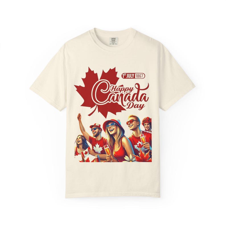 Happy Canada Day Maple Leaf T-Shirt | True North Strong Tee image 11