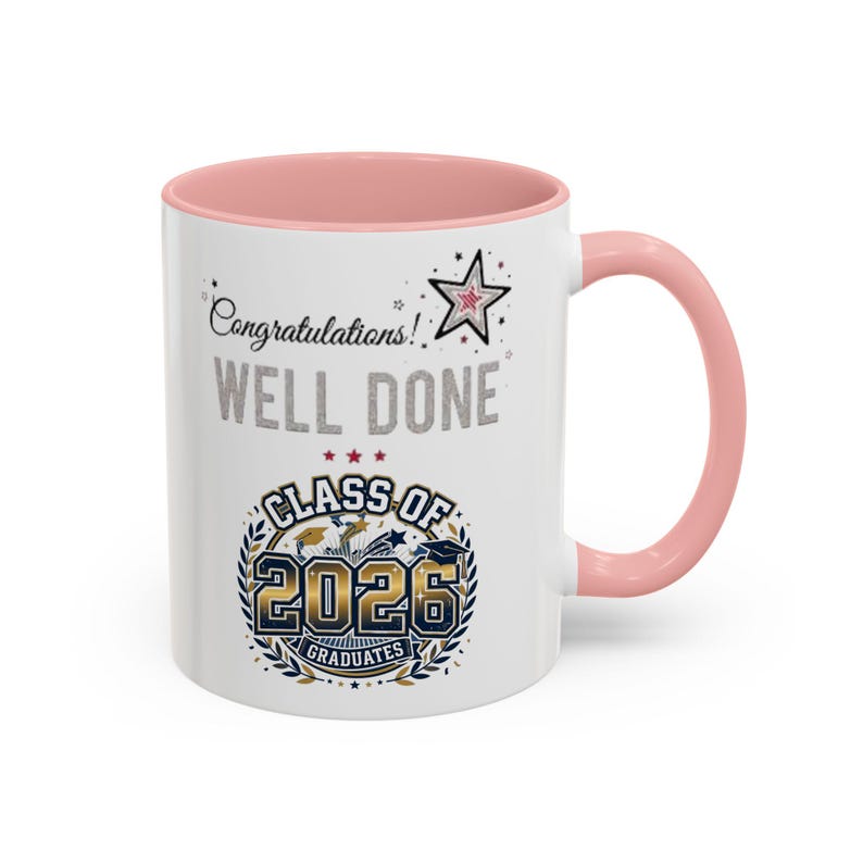 Klasse von 2026 Abschluss Herzlichen Glückwunsch Tasse | Akzent-Kaffeebecher Bild 7