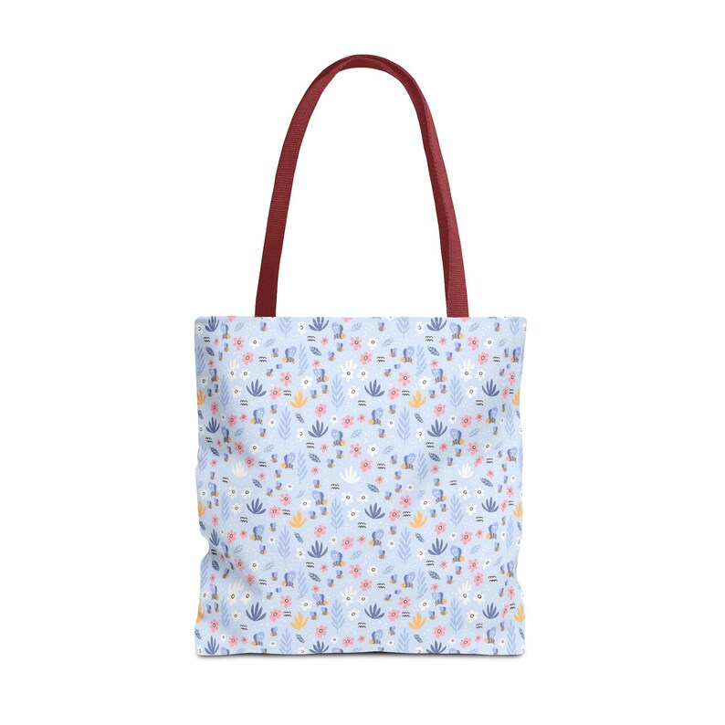 Pastel Floral Pattern Tote Bag | Small Flowers Allover Print image 15