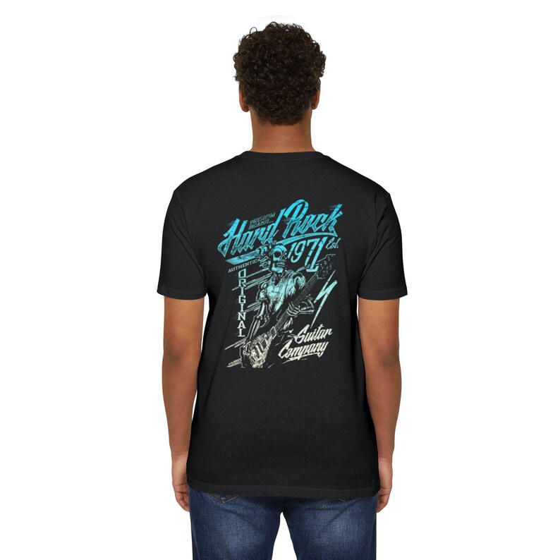 Hard Rock Guitar Skull 1971 T-shirt | Retro Rock Band Tee image 14