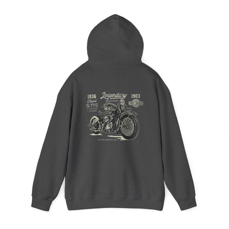 Harley Davidson fans, motorcycle riders, Vintage Motorcycle Hoodie | Harley-Davidson Script Logo image 17