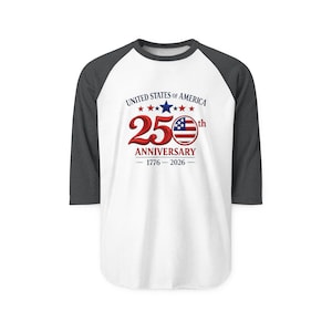 25th Anniversary USA Flag Logo Raglan Shirt | 1776-2026 image 9