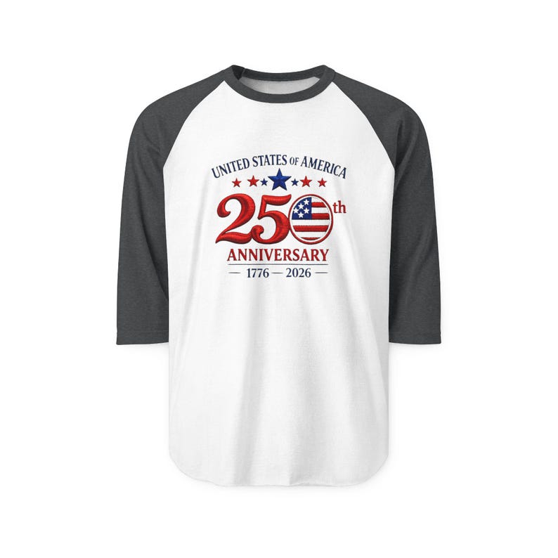 25th Anniversary USA Flag Logo Raglan Shirt | 1776-2026 image 9