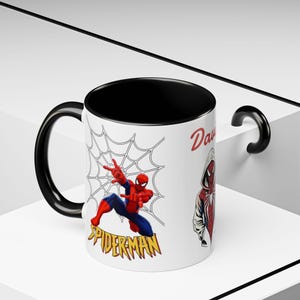 Caneca personalizada com o nome do Homem-Aranha, caneca decorativa para café (325ml, 445ml) | Ilustração de moletom do Homem-Aranha imagem 9