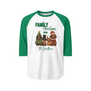 Gepersonaliseerd kerstshirt voor het hele gezin | Raglanshirt op maat met familienaam afbeelding 12