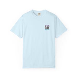 Happily Retired graphic T-shirt | Seven Day Weekend pocket design image 10