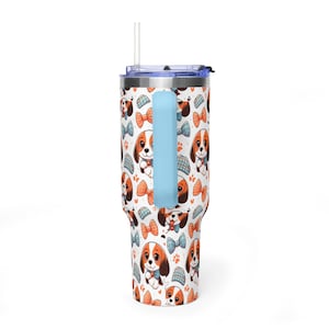 Beagle-Gesicht-Trinkbecher | 1,2-Liter-Edelstahl-Reisebecher mit Henkel Bild 10