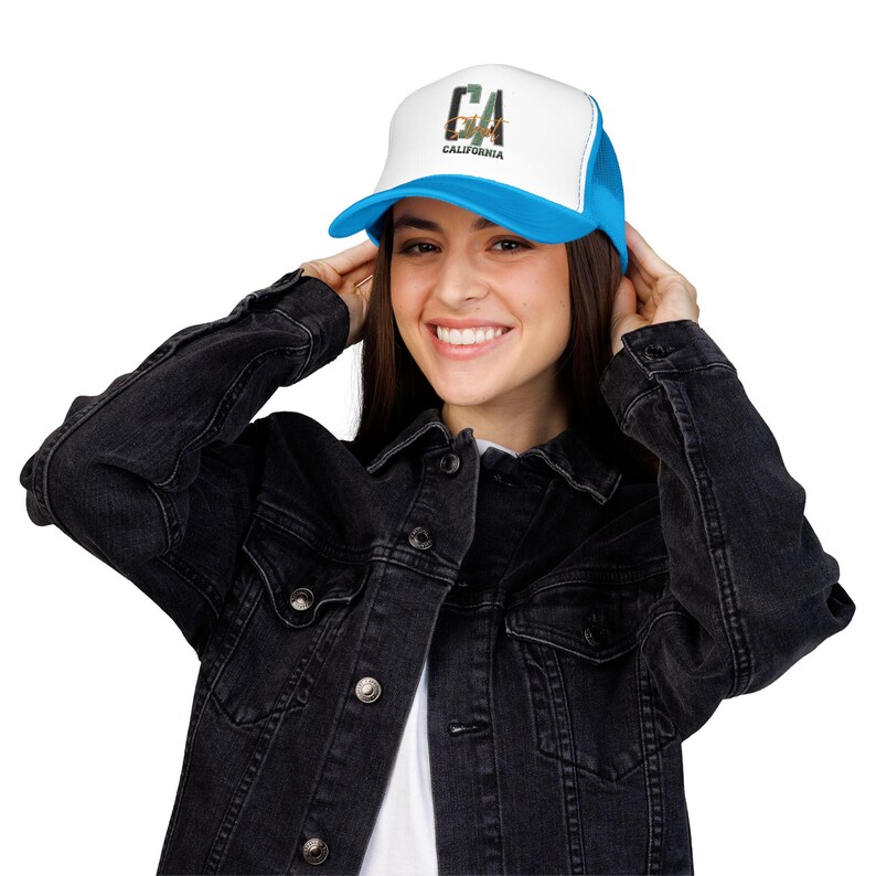 Casquette trucker californienne de la côte californienne | Devant en mousse, Dos en filet image 15