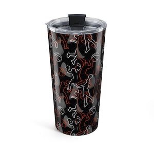 Back To Schol stainless steel body,Basketball Silhouette Thumbler Sports Travel Cup 20oz image 3
