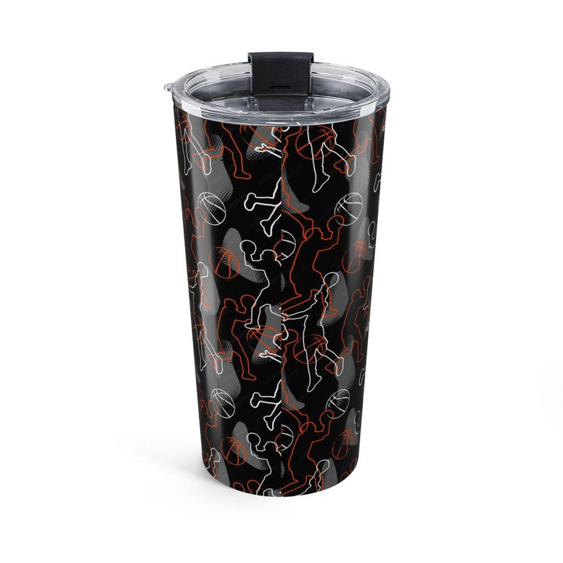 Back To Schol stainless steel body,Basketball Silhouette Thumbler Sports Travel Cup 20oz image 3