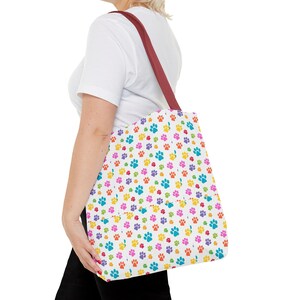 Colorful Paw Print Tote Bag | Playful Pet Lover Accessory image 20