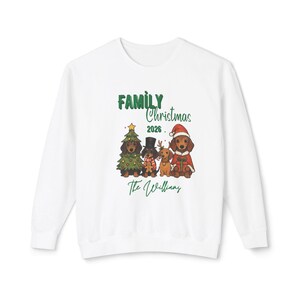 Personalisiertes Familien-Weihnachts-Sweatshirt 2026 | Hunde & Weihnachtsbaum Bild 13