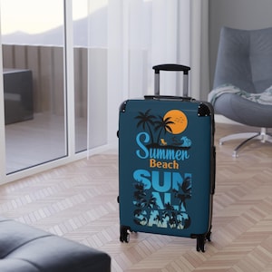 Summer Beach Sunset palm trees suitcase | Sun Salt Sand travel luggage image 3