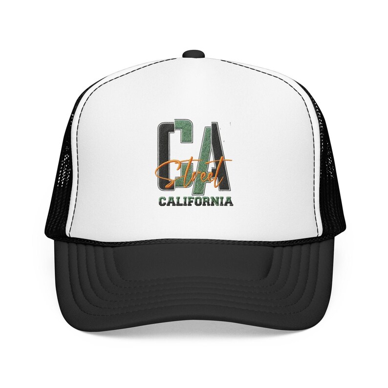 Casquette trucker californienne de la côte californienne | Devant en mousse, Dos en filet image 2